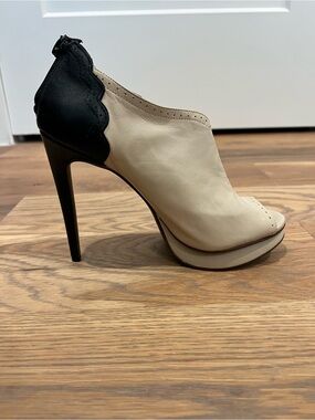 Trouvé Two-Tone Peep-Toe Platform Booties (Women Size 6.5)